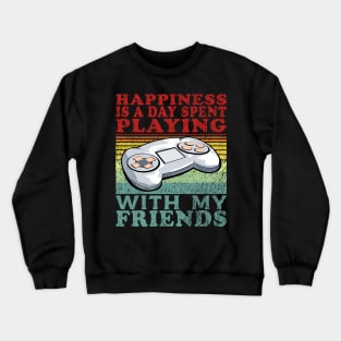 Playing Video Games With My Friends Hobby Red Blue Text Crewneck Sweatshirt